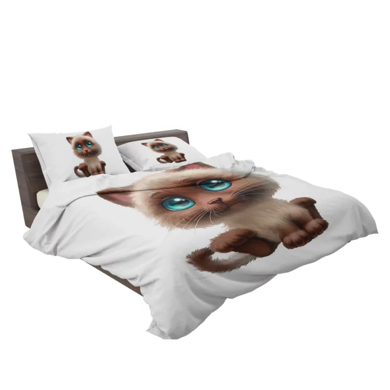 Blue-Eyed Cat Mysterious Stare Bedding Set 2