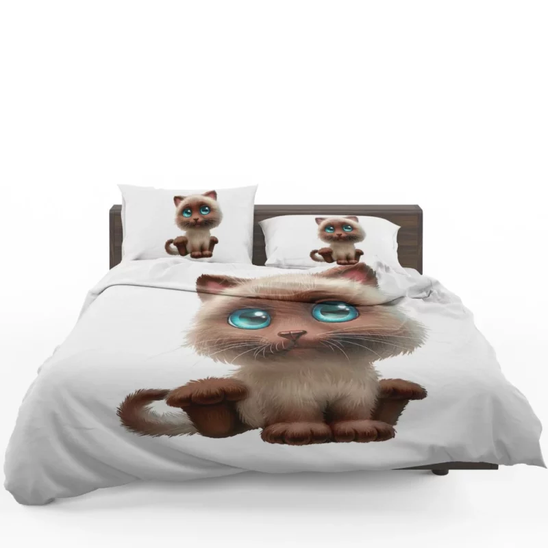 Blue-Eyed Cat Mysterious Stare Bedding Set