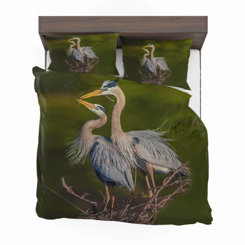 Blue Herons in Flight Waterside Elegance Bedding Set 1