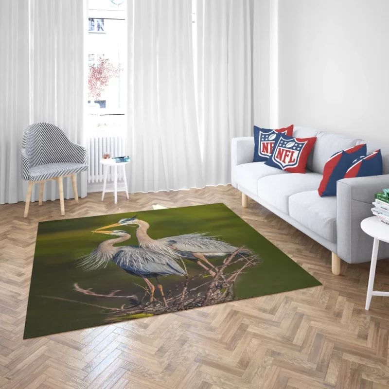 Blue Herons in Flight Waterside Elegance Rug 2