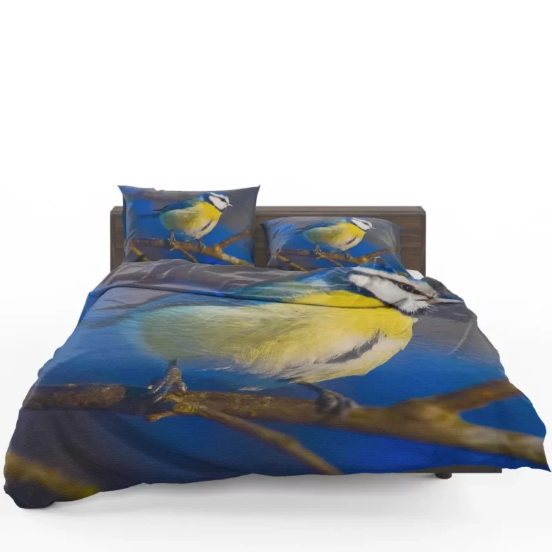 Blue Tit Canvas Print Avian Art Bedding Set