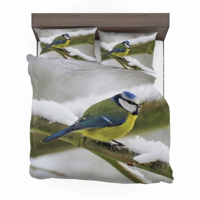 Blue Tit Snowy Perch Artful Bird Bedding Set 1