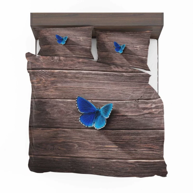 Blue Wonderland Butterfly in Wooden Serenity Bedding Set 1