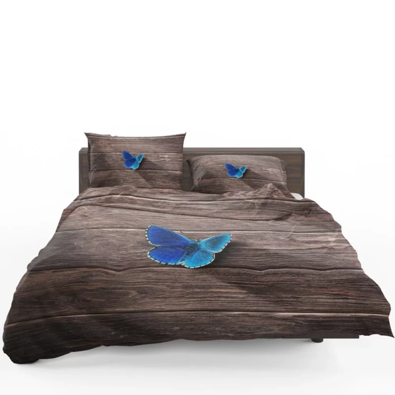 Blue Wonderland Butterfly in Wooden Serenity Bedding Set