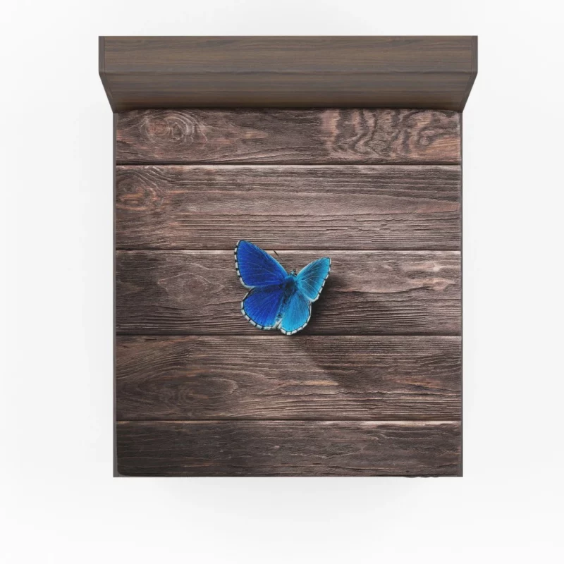 Blue Wonderland Butterfly in Wooden Serenity Fitted Sheet 1