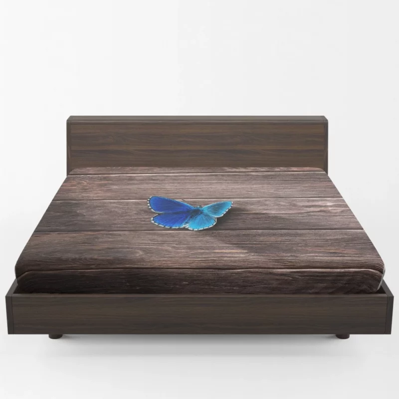 Blue Wonderland Butterfly in Wooden Serenity Fitted Sheet