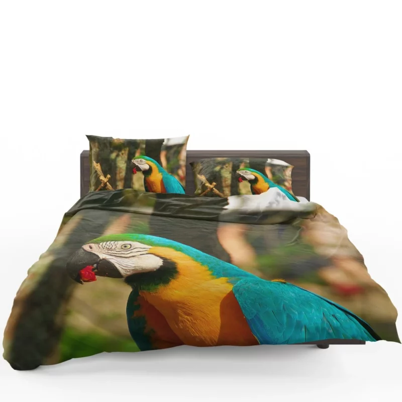 Blue-and-yellow Macaw Close-Up Beauty Bedding Set