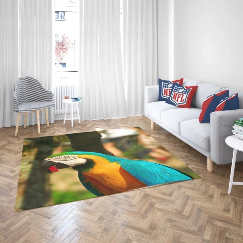 Blue-and-yellow Macaw Close-Up Beauty Rug 2