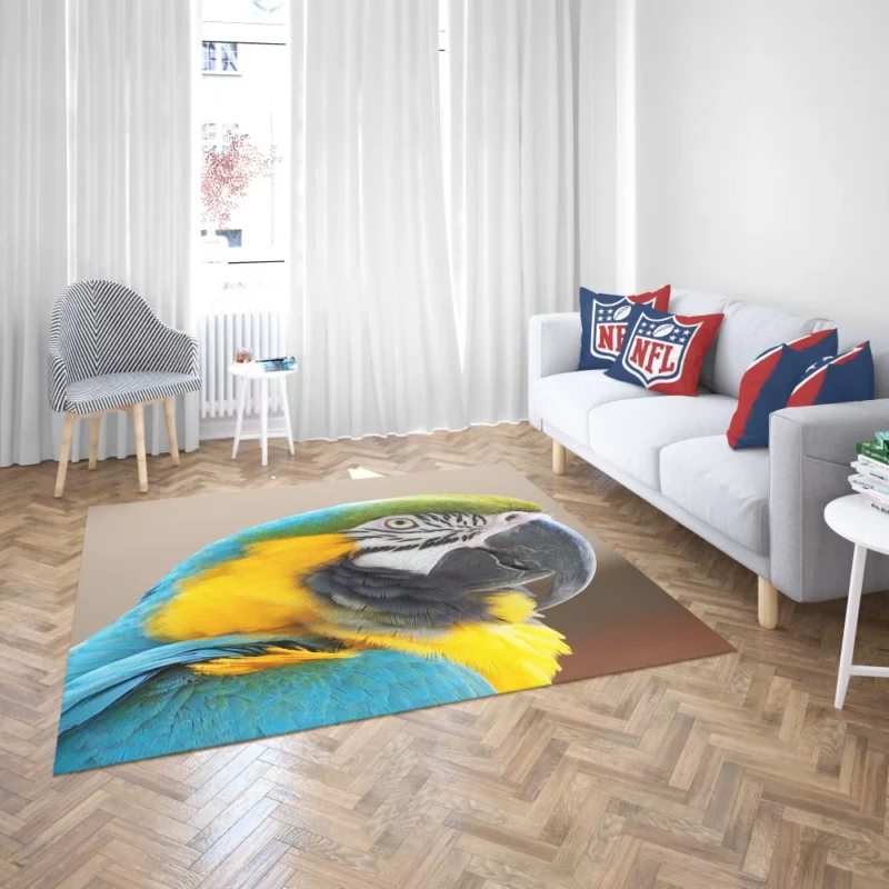 Blue-and-yellow Macaw Close-Up Elegance Rug 2