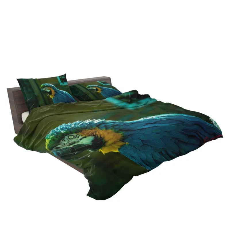 Blue-and-yellow Macaw Vibrant Portrait Parrot Elegance Bedding Set 2