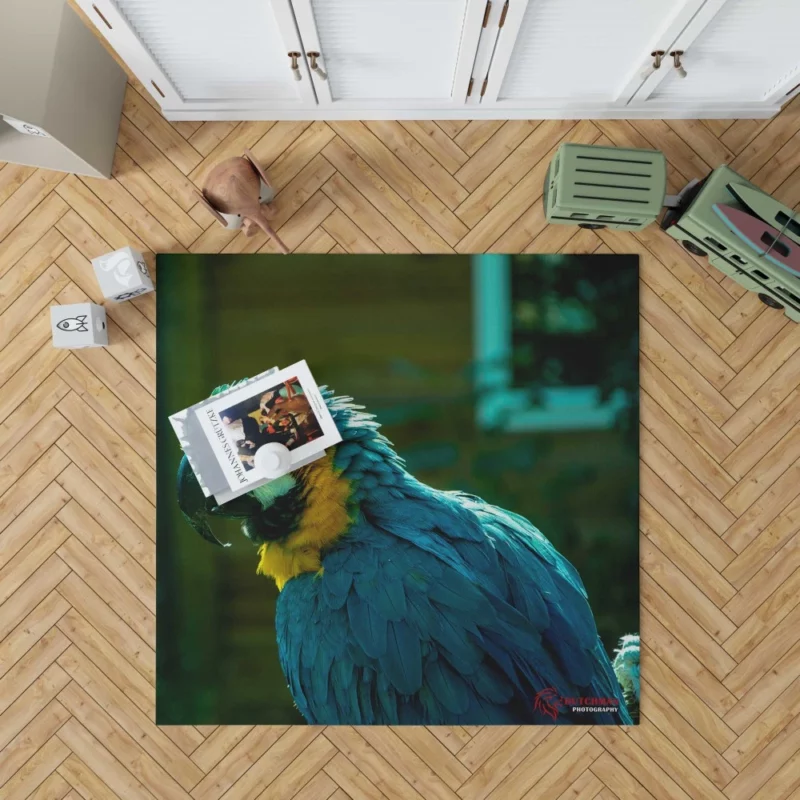 Blue-and-yellow Macaw Vibrant Portrait Parrot Elegance Rug