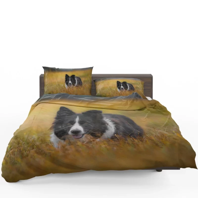 Border Collie Autumn Meadow Run Bedding Set