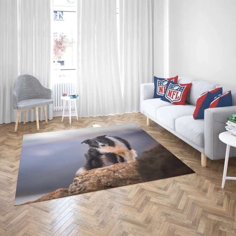 Border Collie Captivating Stare Rug 2