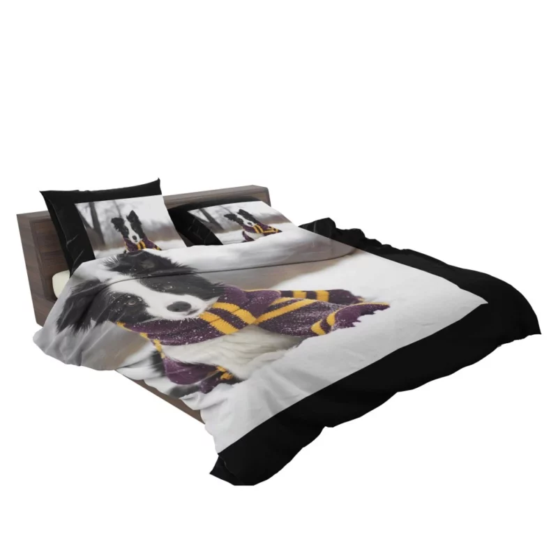 Border Collie Winter Elegance Bedding Set 2