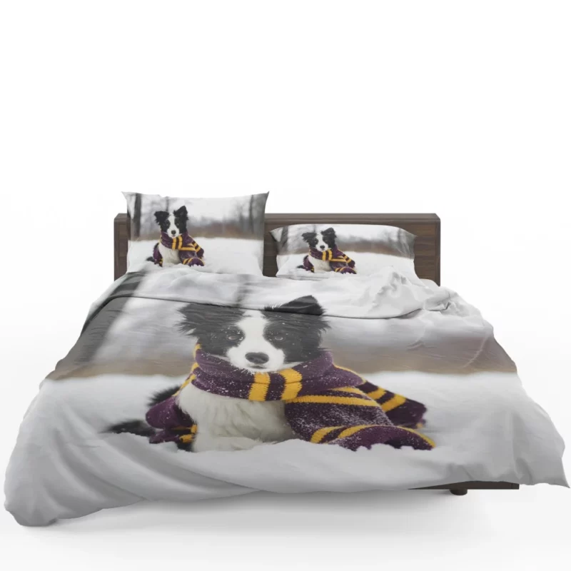 Border Collie Winter Elegance Bedding Set