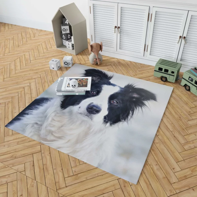 Border Collie in Bokeh Playful Elegance Rug 1