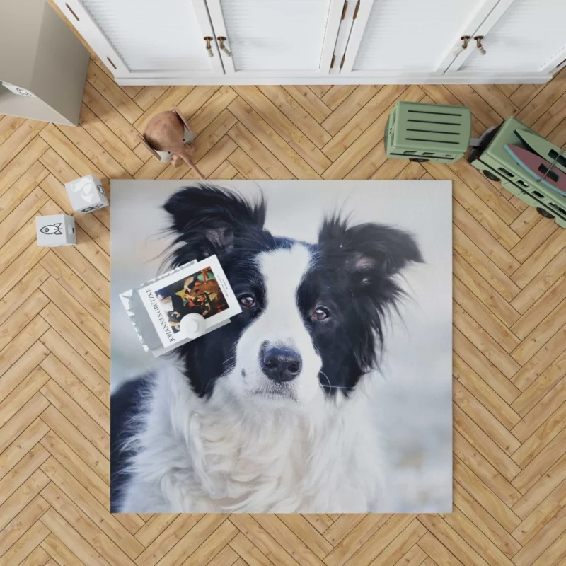 Border Collie in Bokeh Playful Elegance Rug