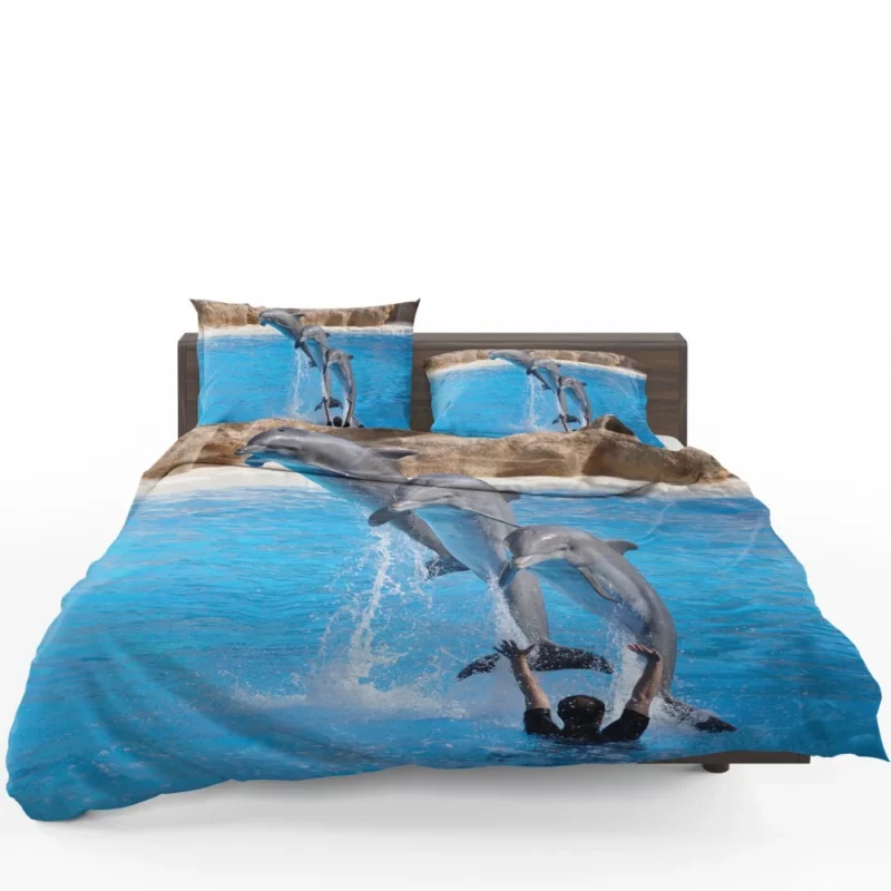 Bottlenose Dolphins Playful Dance Bedding Set