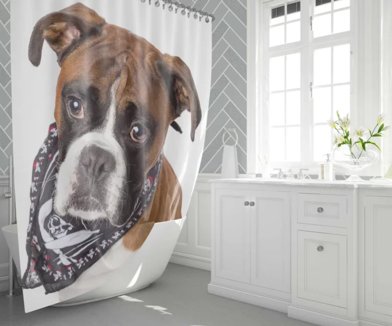 Boxer Energetic Charm Canine Vitality Shower Curtain 1