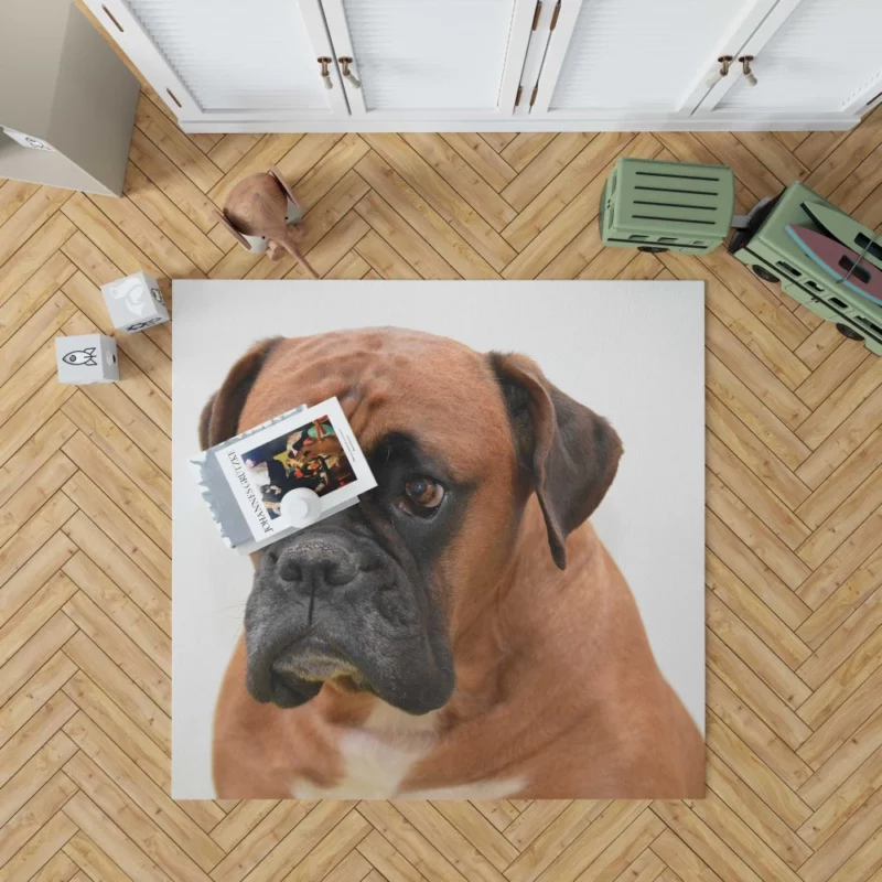 Boxer Soulful Portrait Pensive Pup Rug