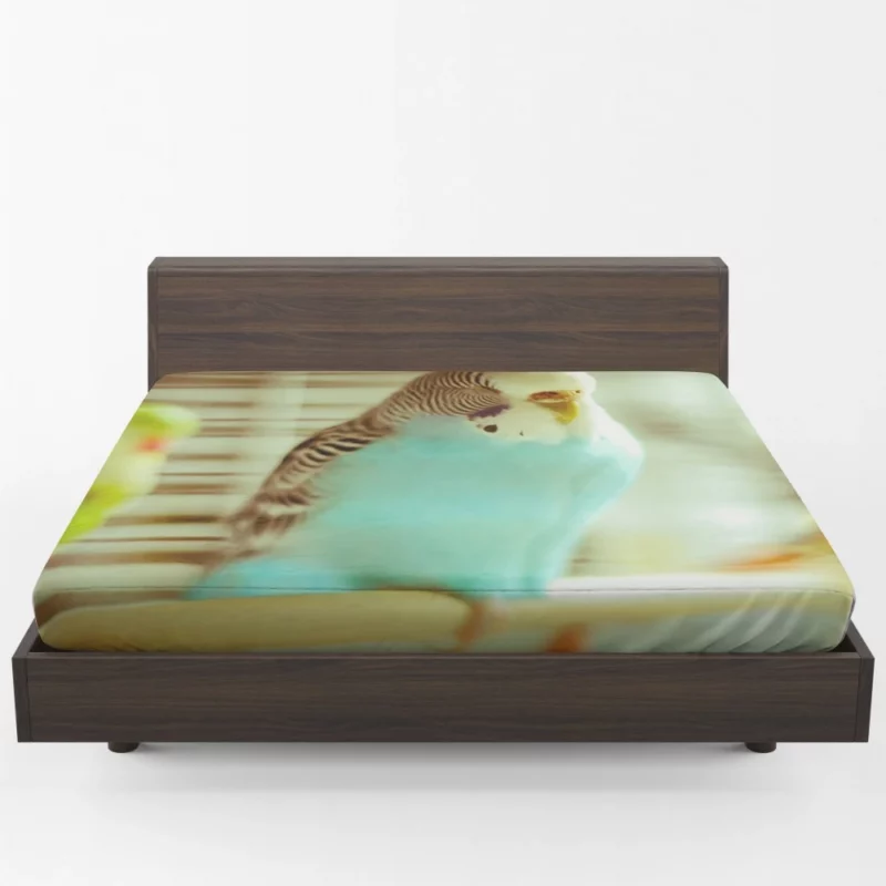 Budgerigar Colorful Charm Feathered Friend Fitted Sheet