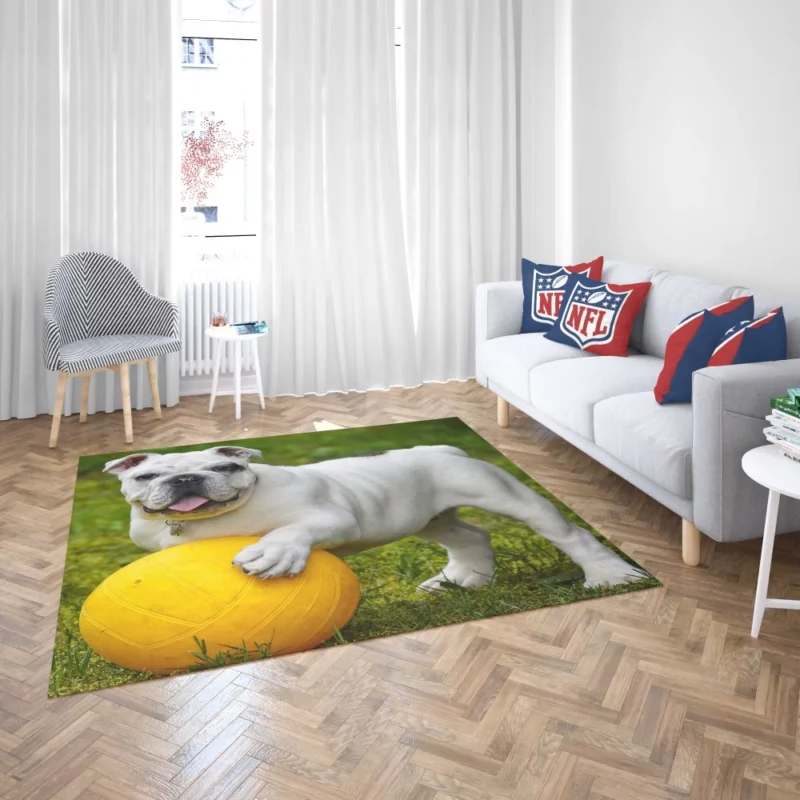 Bulldog Ball Game Playful Enthusiasm Rug 2