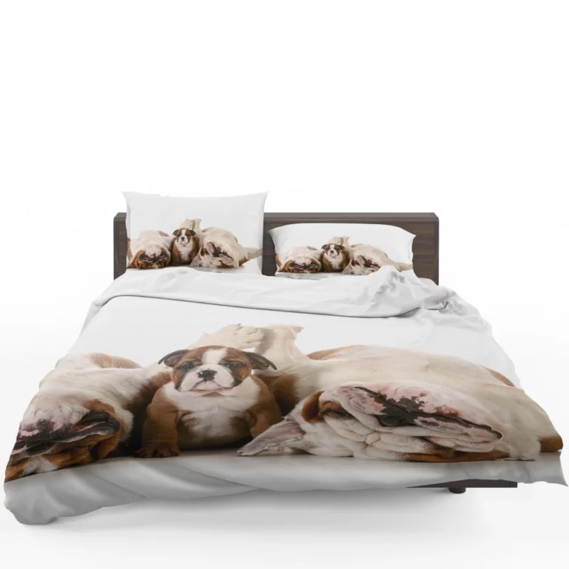 Bulldog Puppies Cute Slumber Party Bedding Set