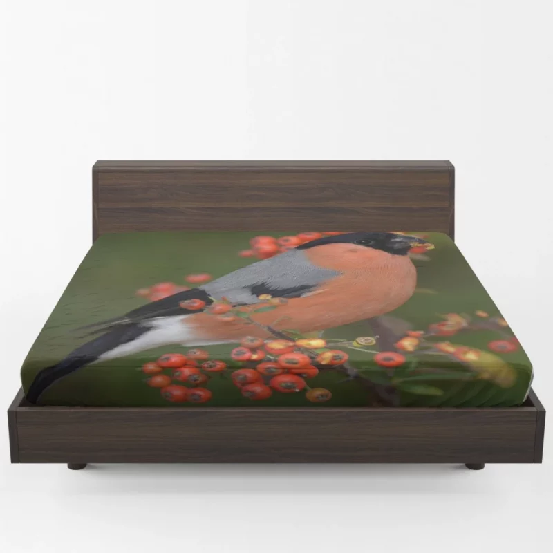 Bullfinch Berry Feast Colorful Delight Fitted Sheet