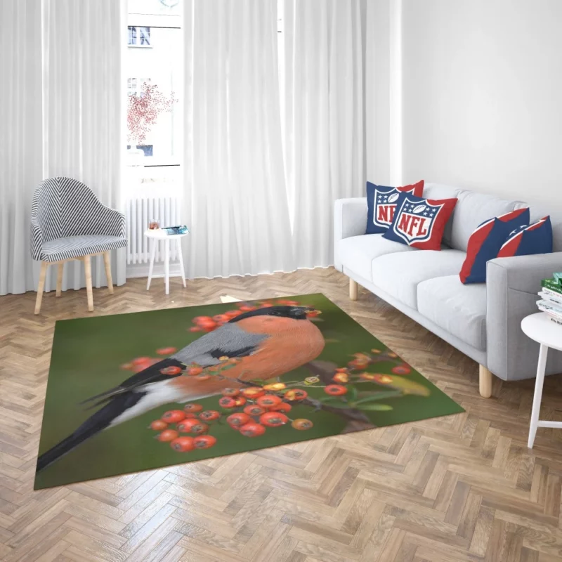 Bullfinch Berry Feast Colorful Delight Rug 2