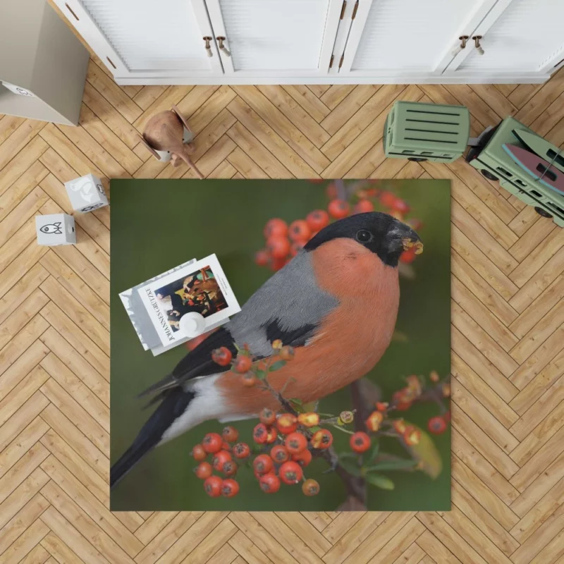 Bullfinch Berry Feast Colorful Delight Rug