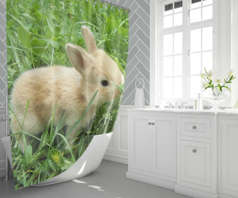 Bunny Meadow Adventure Whimsical Charm Shower Curtain 1