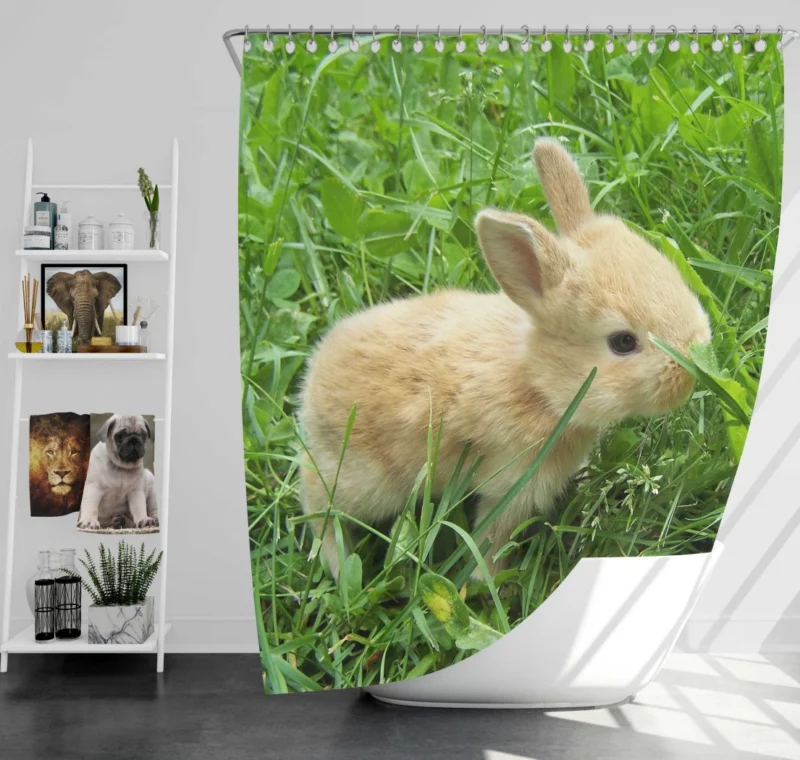 Bunny Meadow Adventure Whimsical Charm Shower Curtain