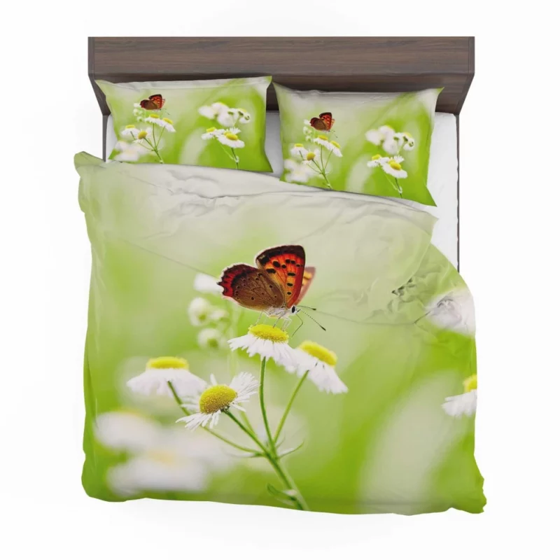 Butterfly Alighting on White Daisies Bedding Set 1