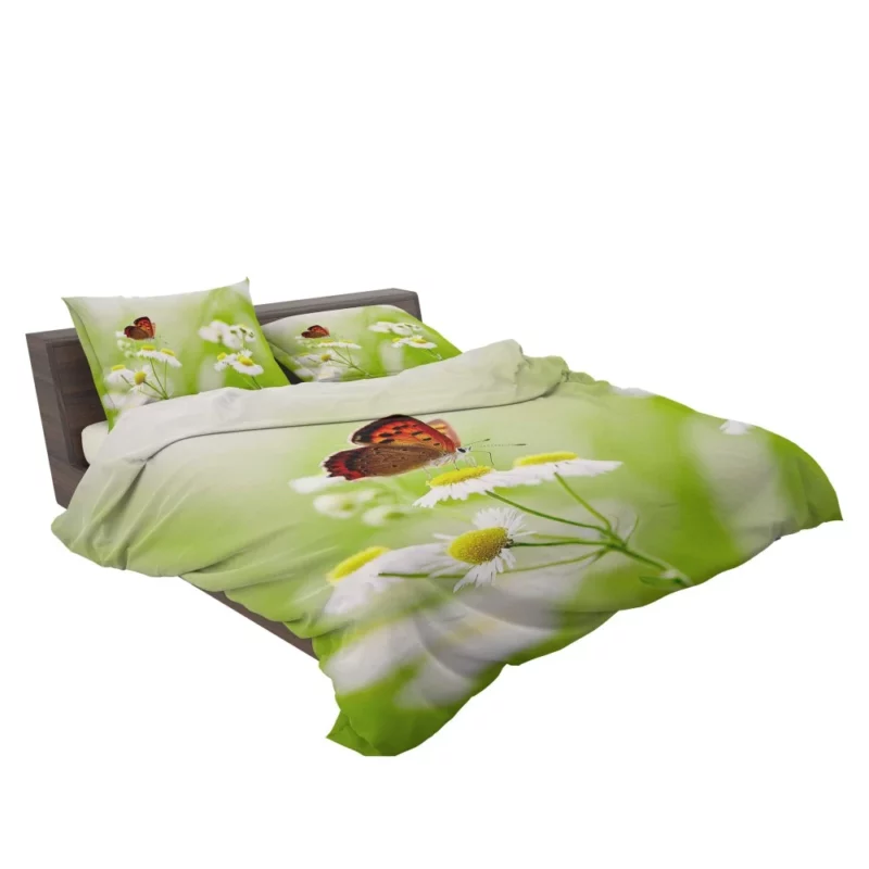 Butterfly Alighting on White Daisies Bedding Set 2