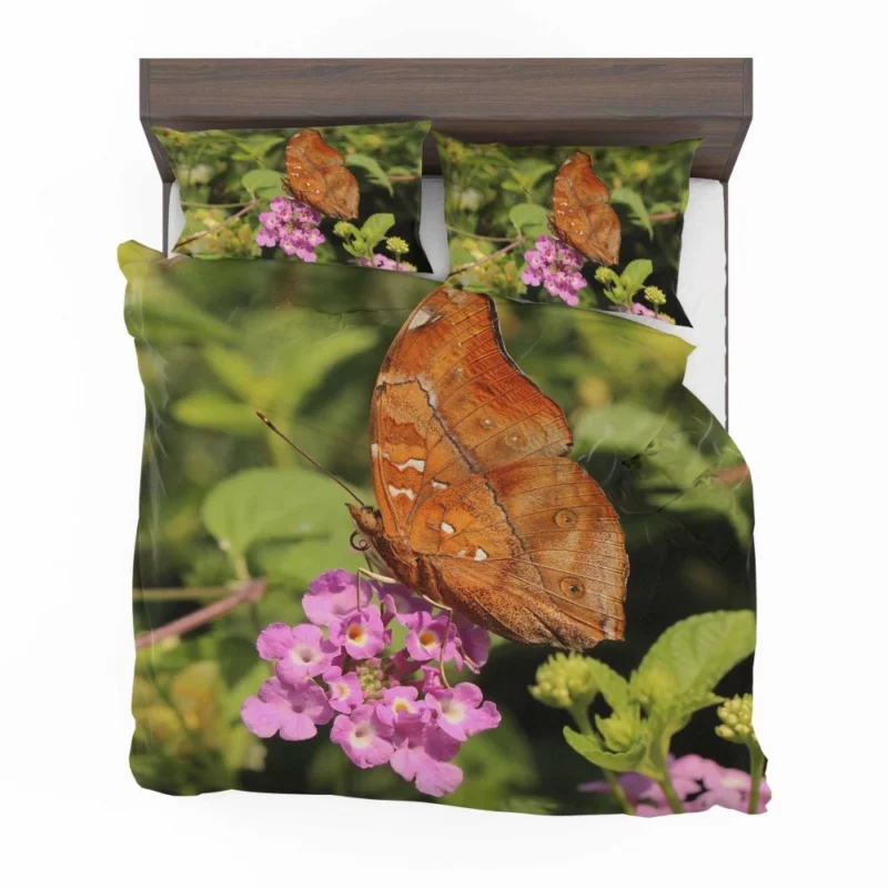 Butterfly Amidst Autumn Floral Beauty Bedding Set 1