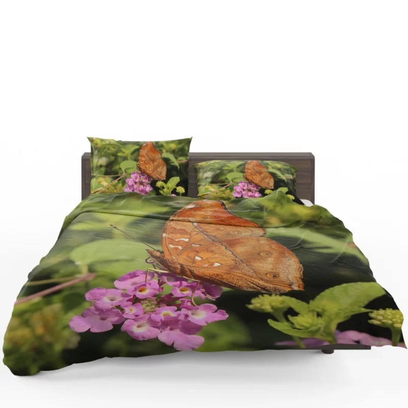 Butterfly Amidst Autumn Floral Beauty Bedding Set