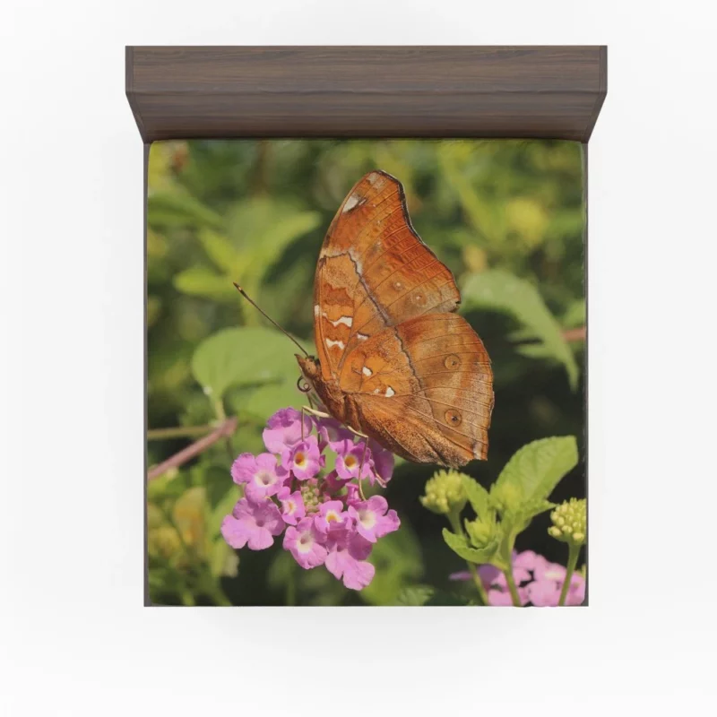 Butterfly Amidst Autumn Floral Beauty Fitted Sheet 1