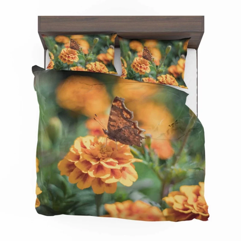 Butterfly Amidst Marigold Beauty Bedding Set 1