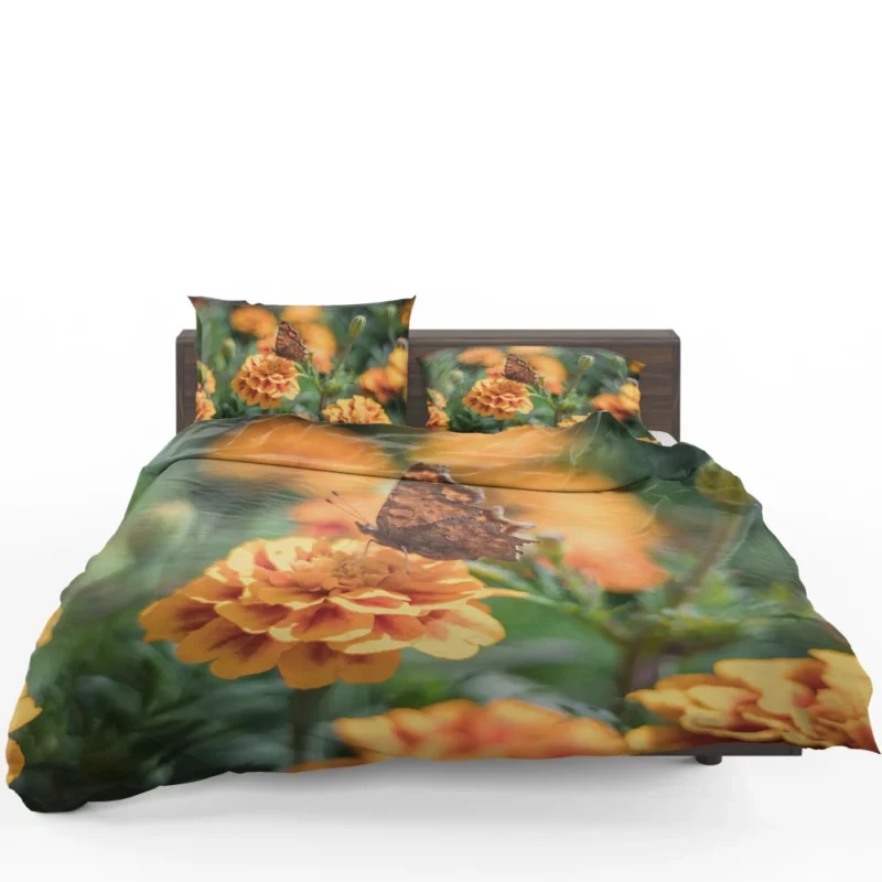 Butterfly Amidst Marigold Beauty Bedding Set