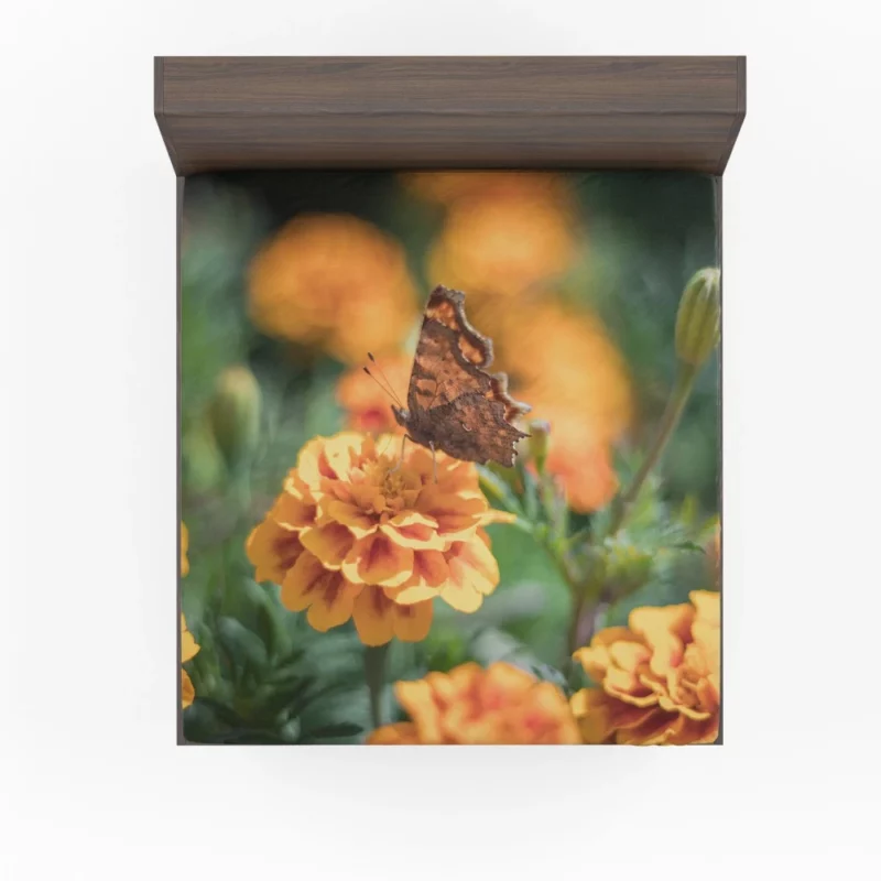 Butterfly Amidst Marigold Beauty Fitted Sheet 1