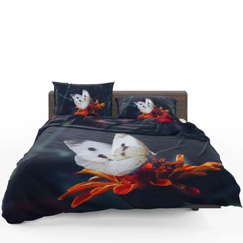 Butterfly Amidst Orange Blooms Natural Beauty Bedding Set