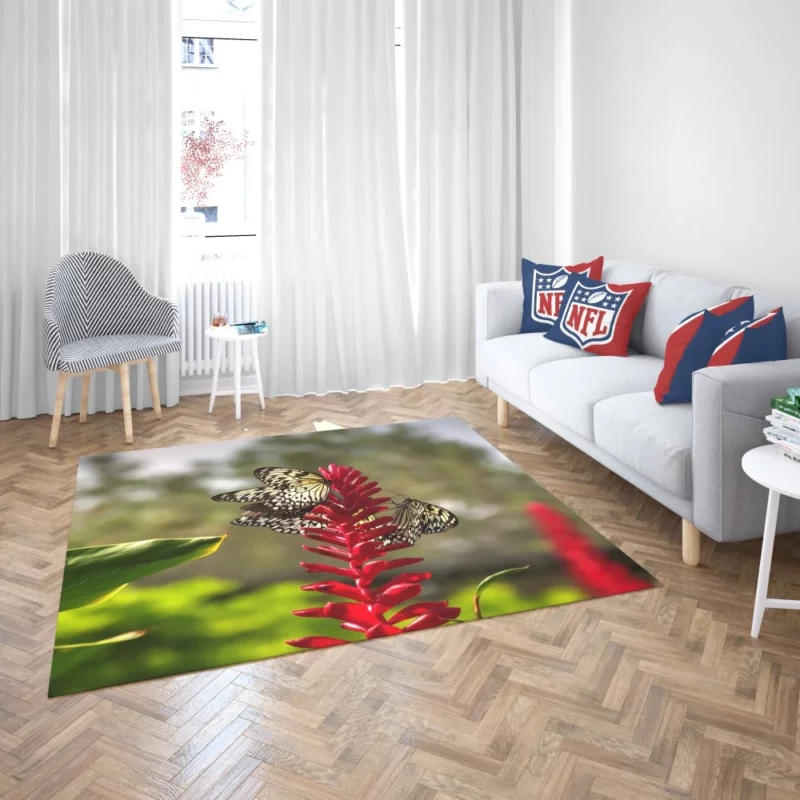 Butterfly Among Flowers Rug 2