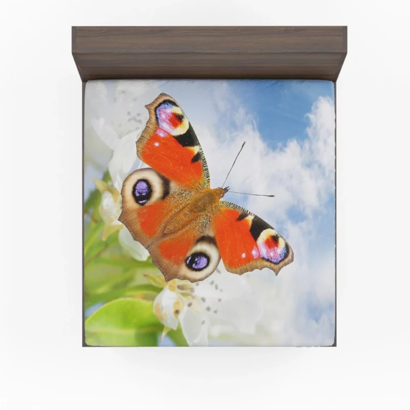 Butterfly Colorful Dance Nature Elegance Fitted Sheet 1