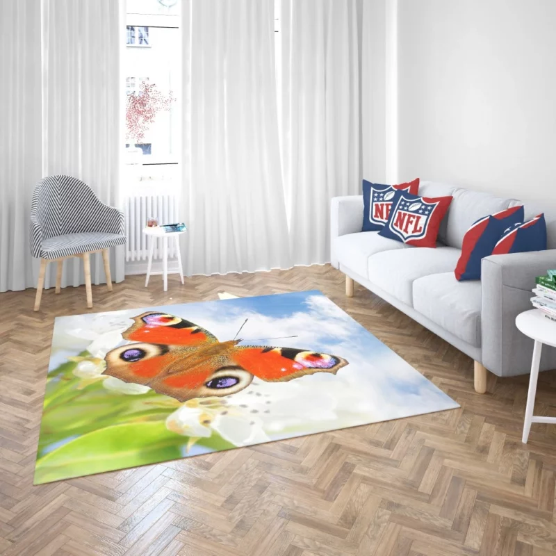 Butterfly Colorful Dance Nature Elegance Rug 2