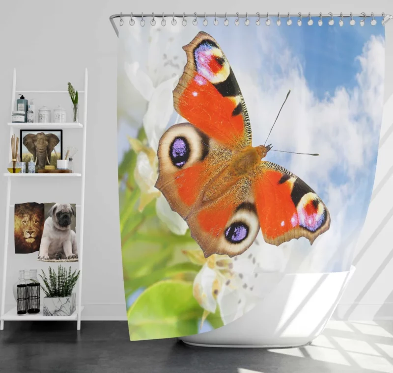 Butterfly Colorful Dance Nature Elegance Shower Curtain