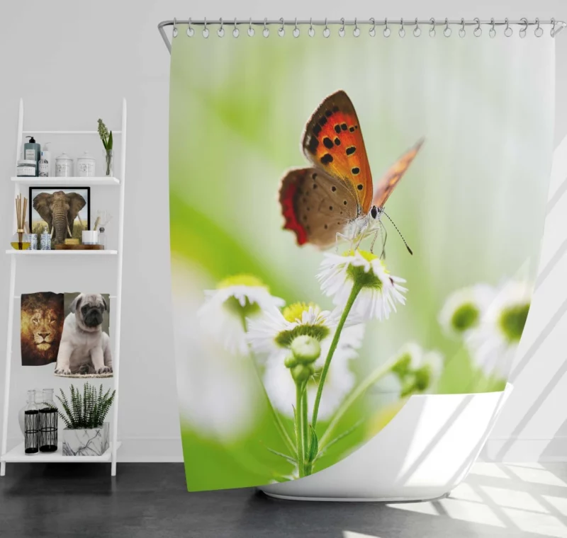 Butterfly Delicate Elegance Floral Intrigue Shower Curtain