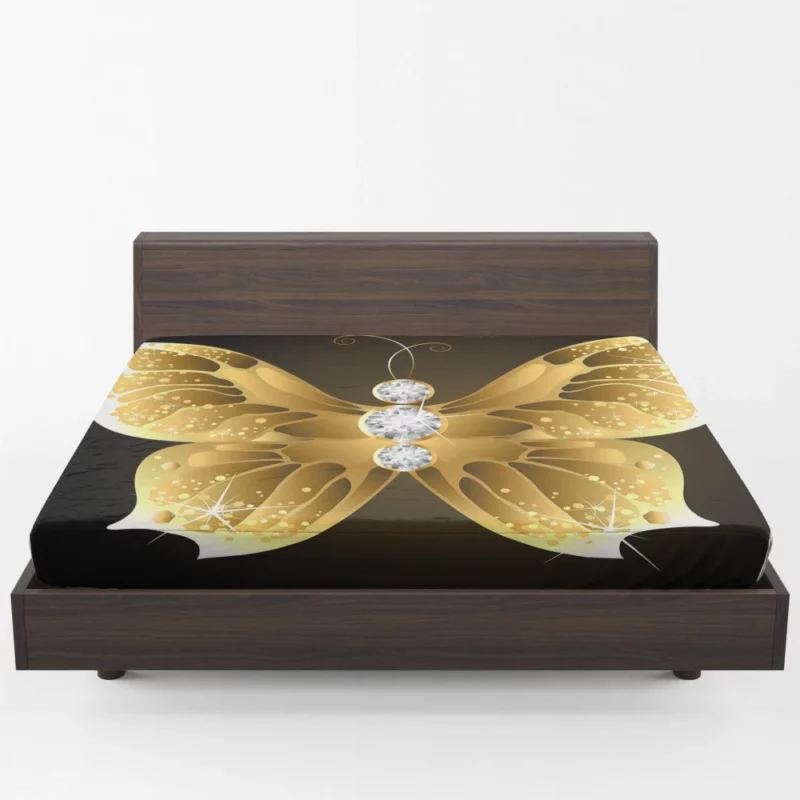 Butterfly Diamond Dance Nature Sparkle Fitted Sheet