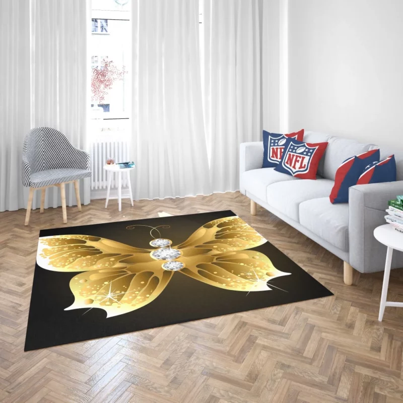 Butterfly Diamond Dance Nature Sparkle Rug 2