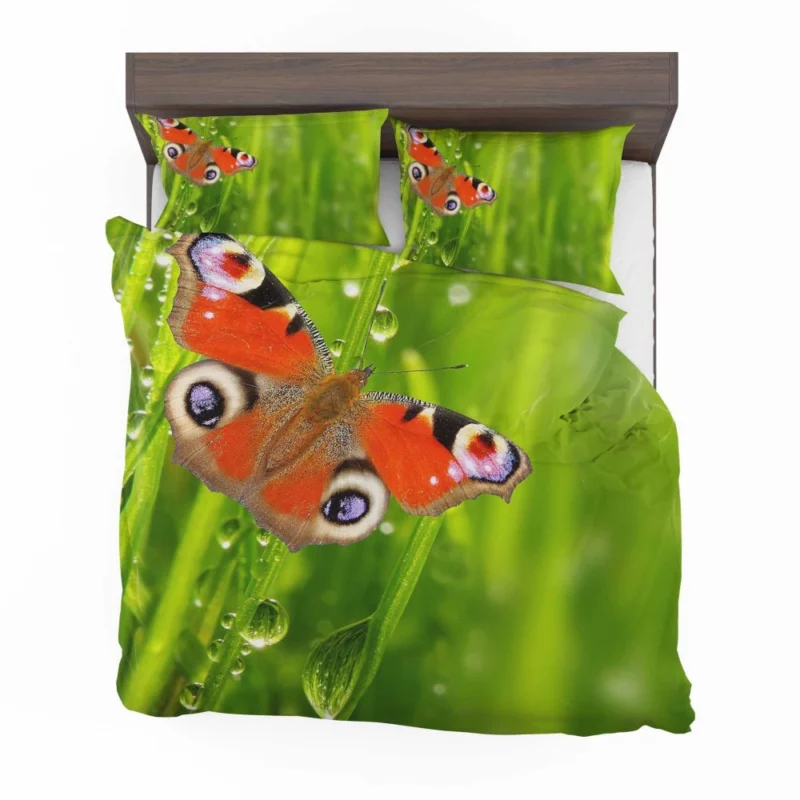 Butterfly Drops on Spring Green Leaves Bedding Set 1