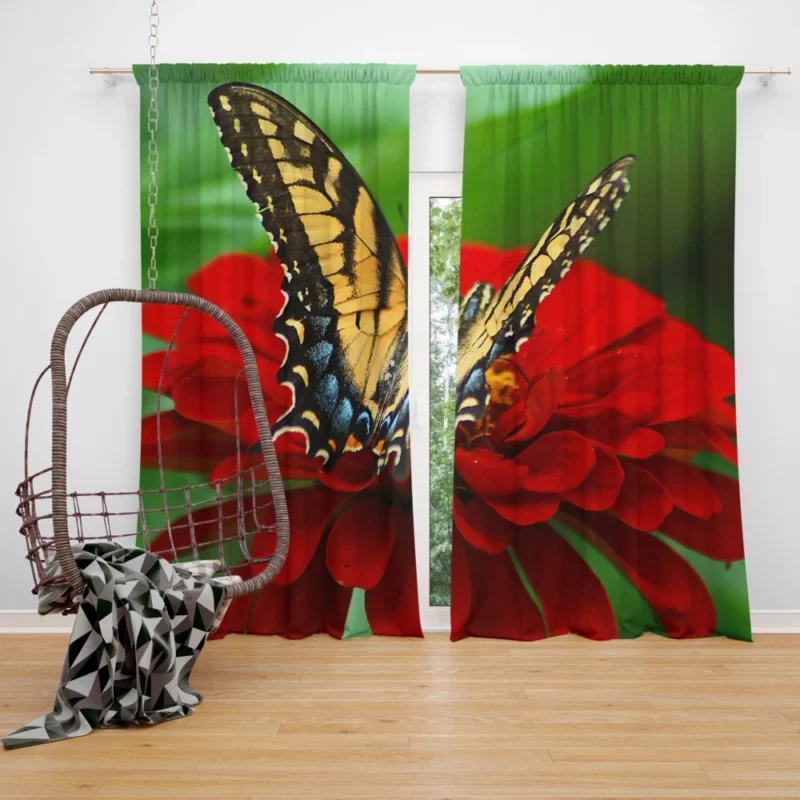 Butterfly Floral Dance Vibrant Elegance Curtain